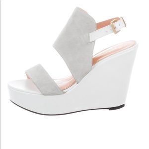 Robert Clergerie, two-tone white wedges, IT 39